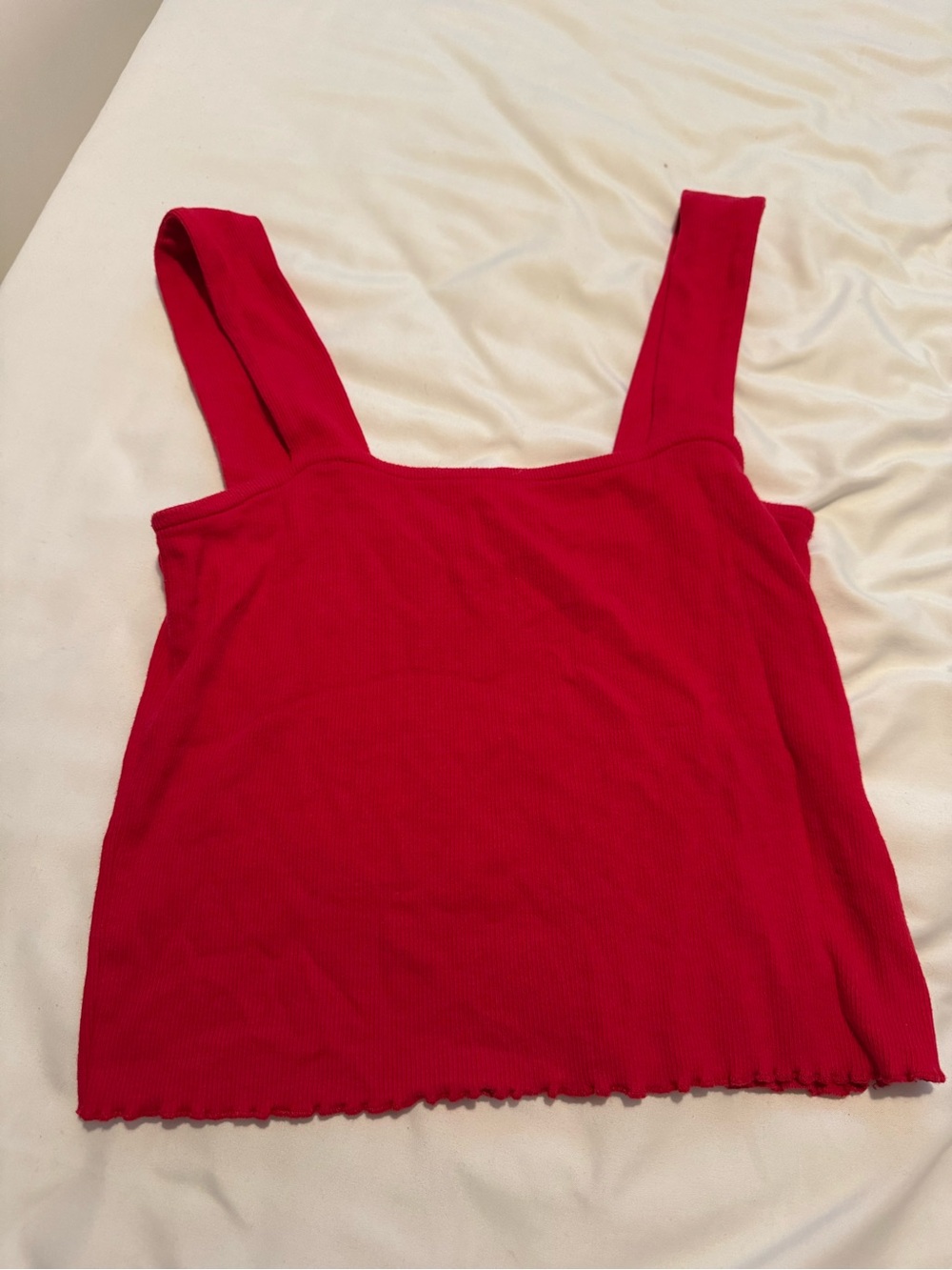 PacSun Hot Pink Ribbed Square-Neck Tank